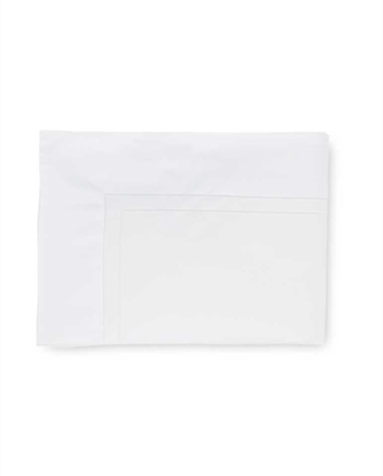 Fig Linens - Finna Bedding Collection by Sferra - White flat sheet