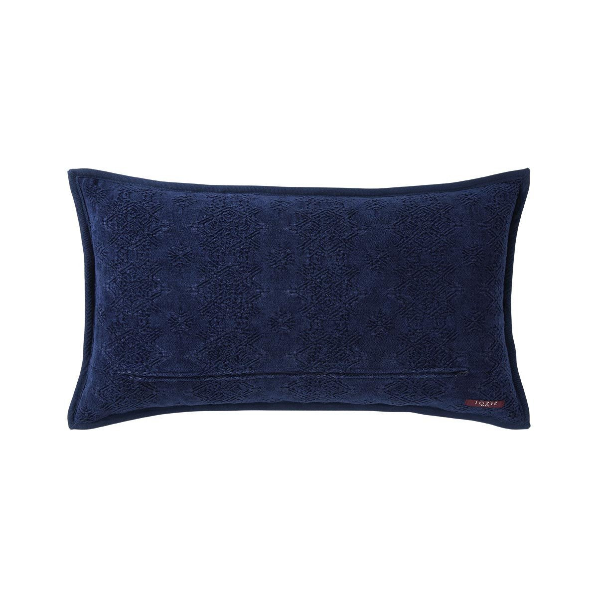 Fig Linens - Syracuse Indigo Lumbar Pillow by Iosis - Back