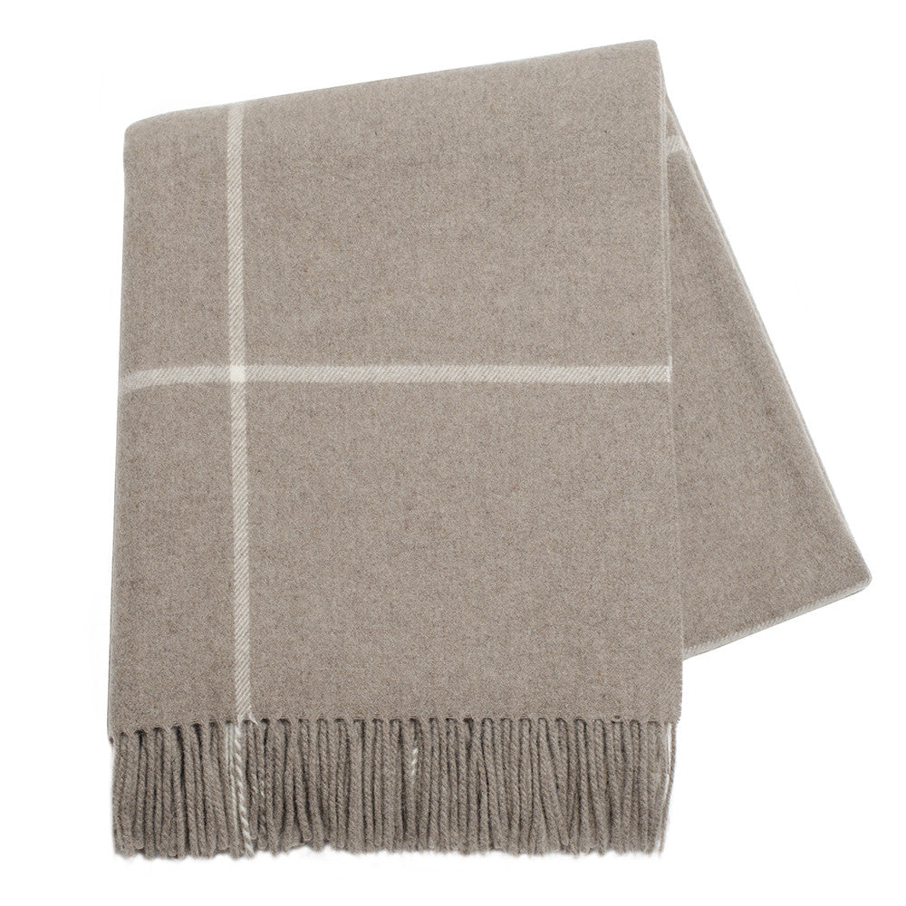 Grey Plaid Cashmere Throw by Lands Downunder