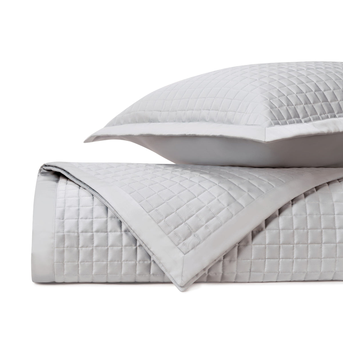 TIME SQUARE Quilted Coverlet in Pebble by Home Treasures at Fig Linens and Home