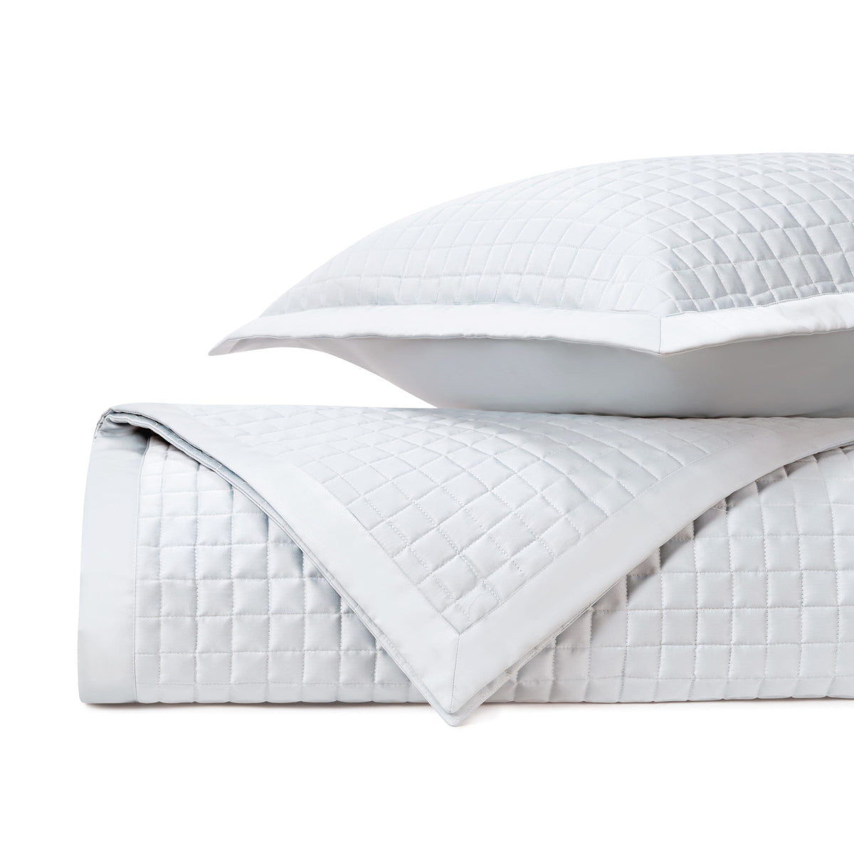 TIME SQUARE Quilted Coverlet in White by Home Treasures at Fig Linens and Home