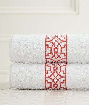 Fig Linens - Ming Embroidered Bath Towels and Bath Accessories by Legacy Home 