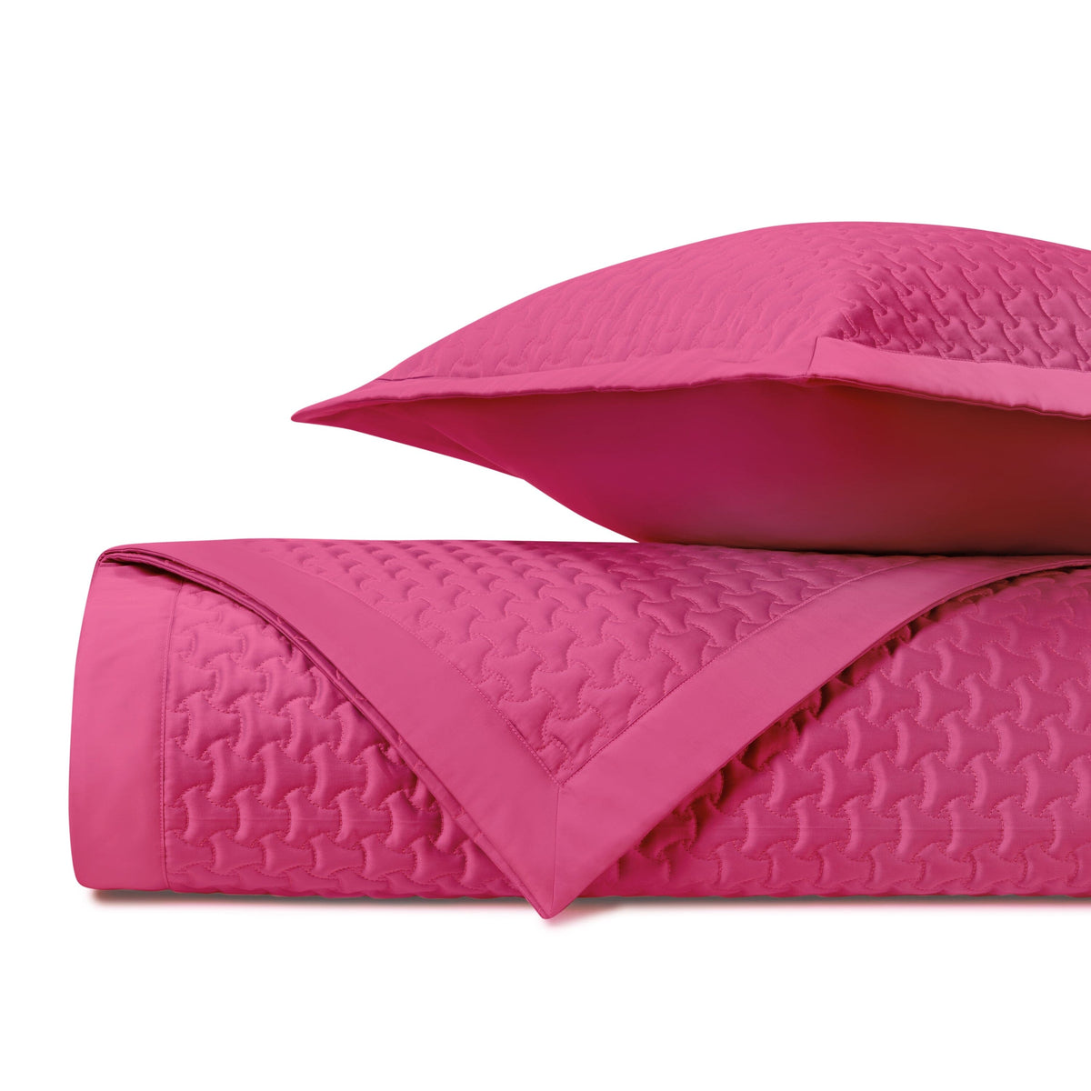 TRINITY Quilted Coverlet in Bright Pink by Home Treasures at Fig Linens and Home