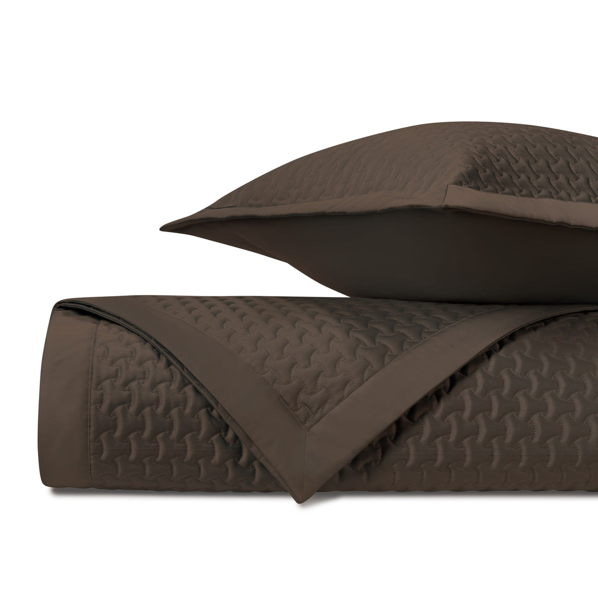 TRINITY Quilted Coverlet in Chocolate by Home Treasures at Fig Linens and Home