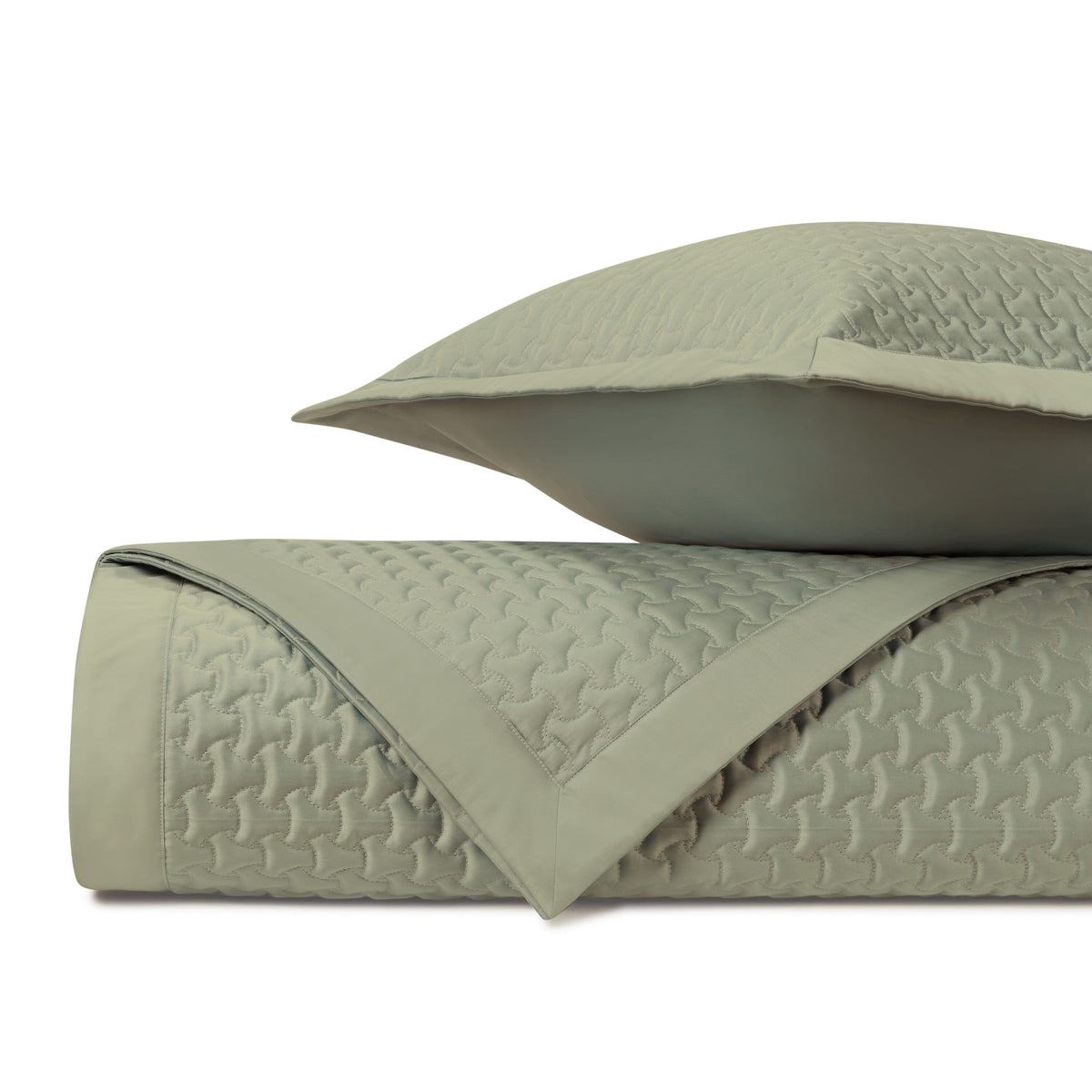 TRINITY Quilted Coverlet in Crystal Green by Home Treasures at Fig Linens and Home