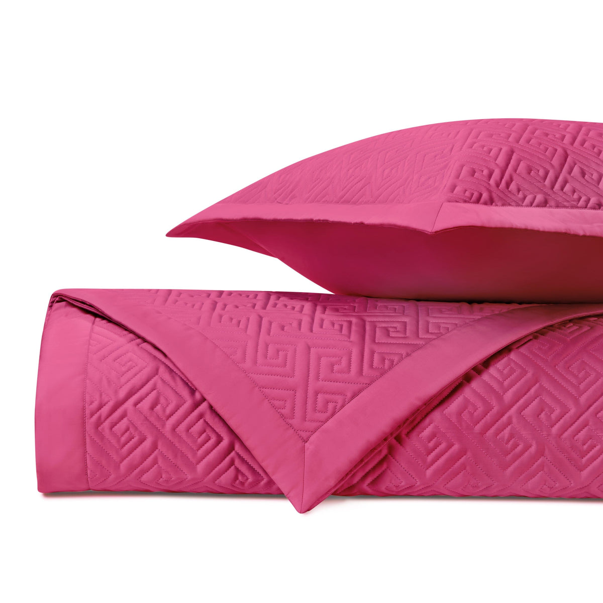 TROY Quilted Coverlet in Bright Pink by Home Treasures at Fig Linens and Home