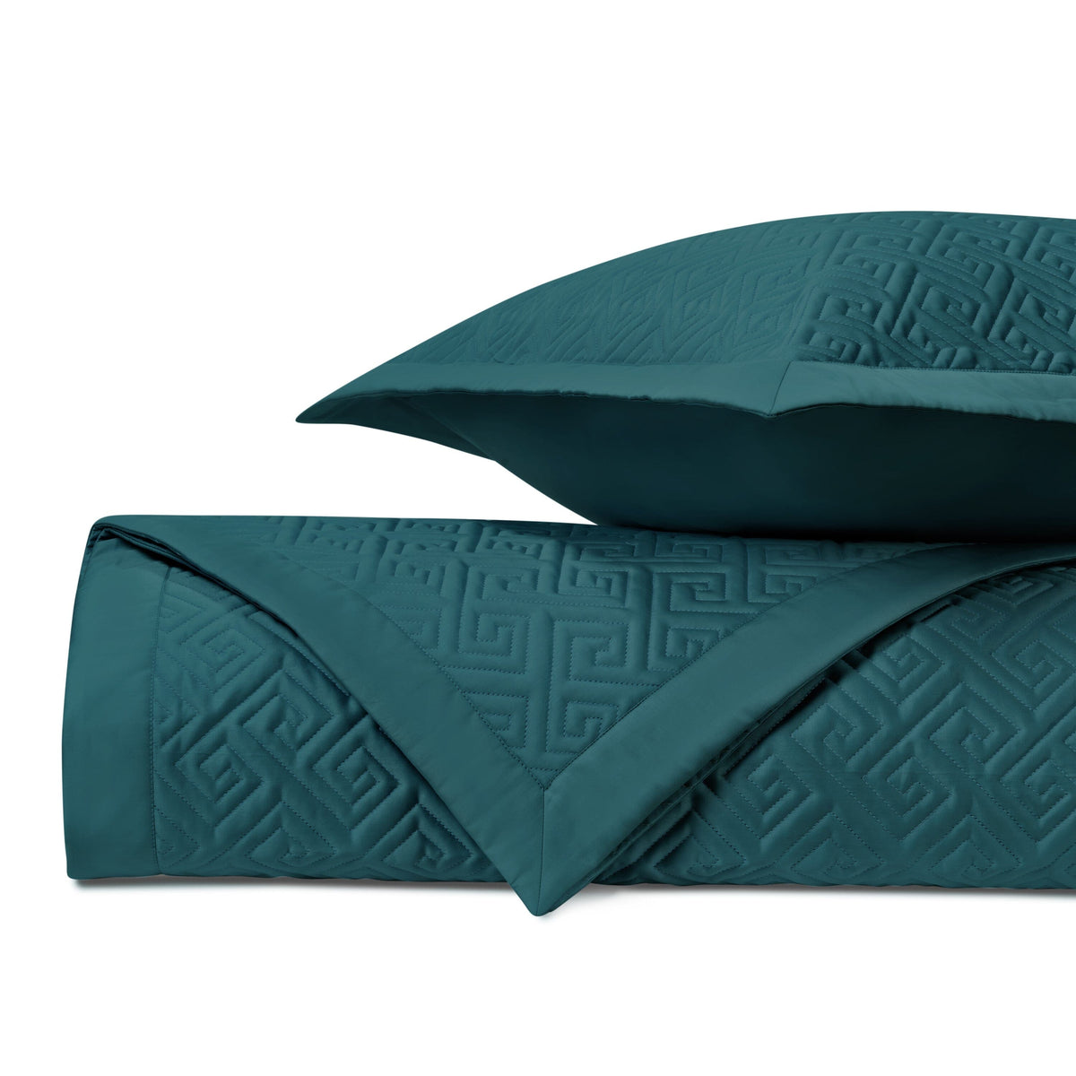 TROY Quilted Coverlet in Teal by Home Treasures at Fig Linens and Home