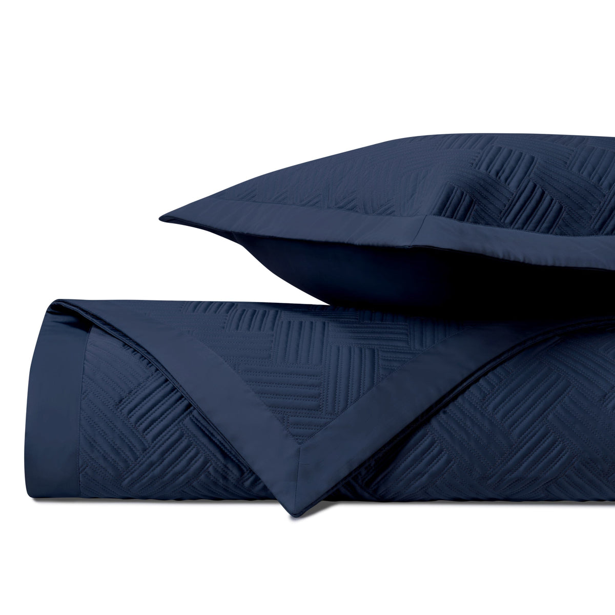 TWILIGHT Quilted Coverlet in Navy Blue by Home Treasures at Fig Linens and Home