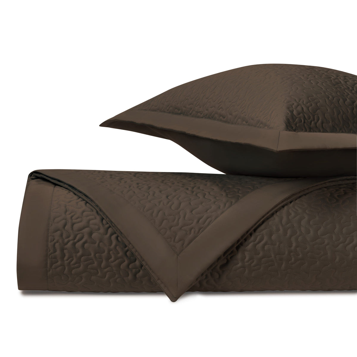 VERMICELLI Quilted Coverlet in Chocolate by Home Treasures at Fig Linens and Home