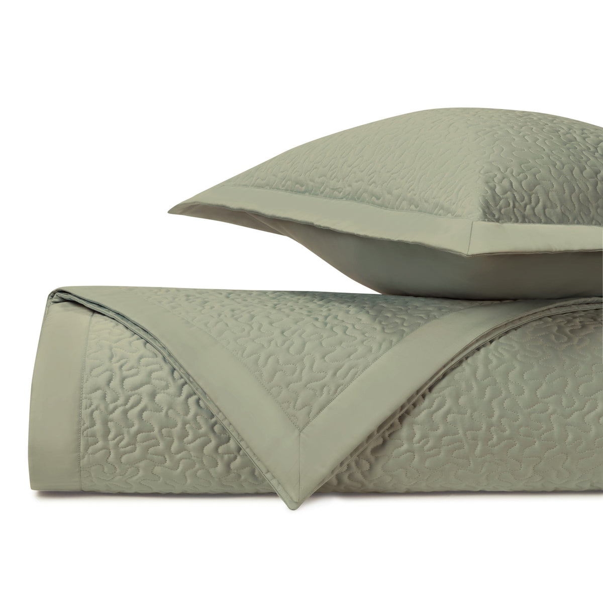 VERMICELLI Quilted Coverlet in Crystal Green by Home Treasures at Fig Linens and Home