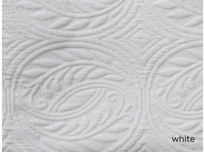 Fig Linens - Vienna Tailored Matelassé Coverlets and Shams by Peacock Alley - White