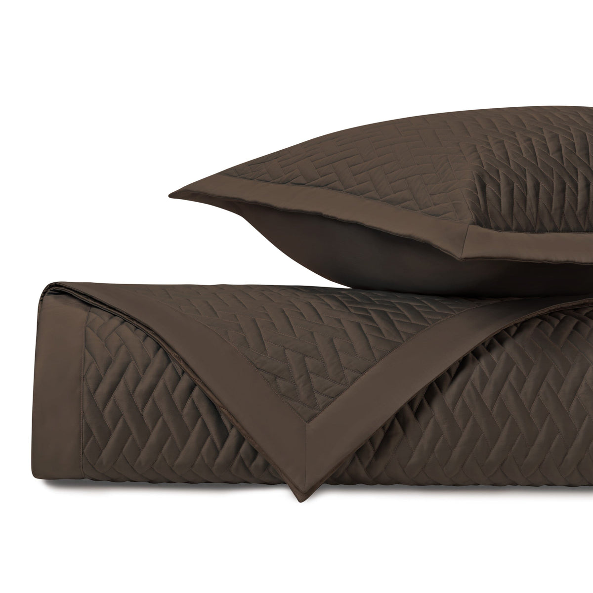 VISCAYA Quilted Coverlet in Chocolate by Home Treasures at Fig Linens and Home