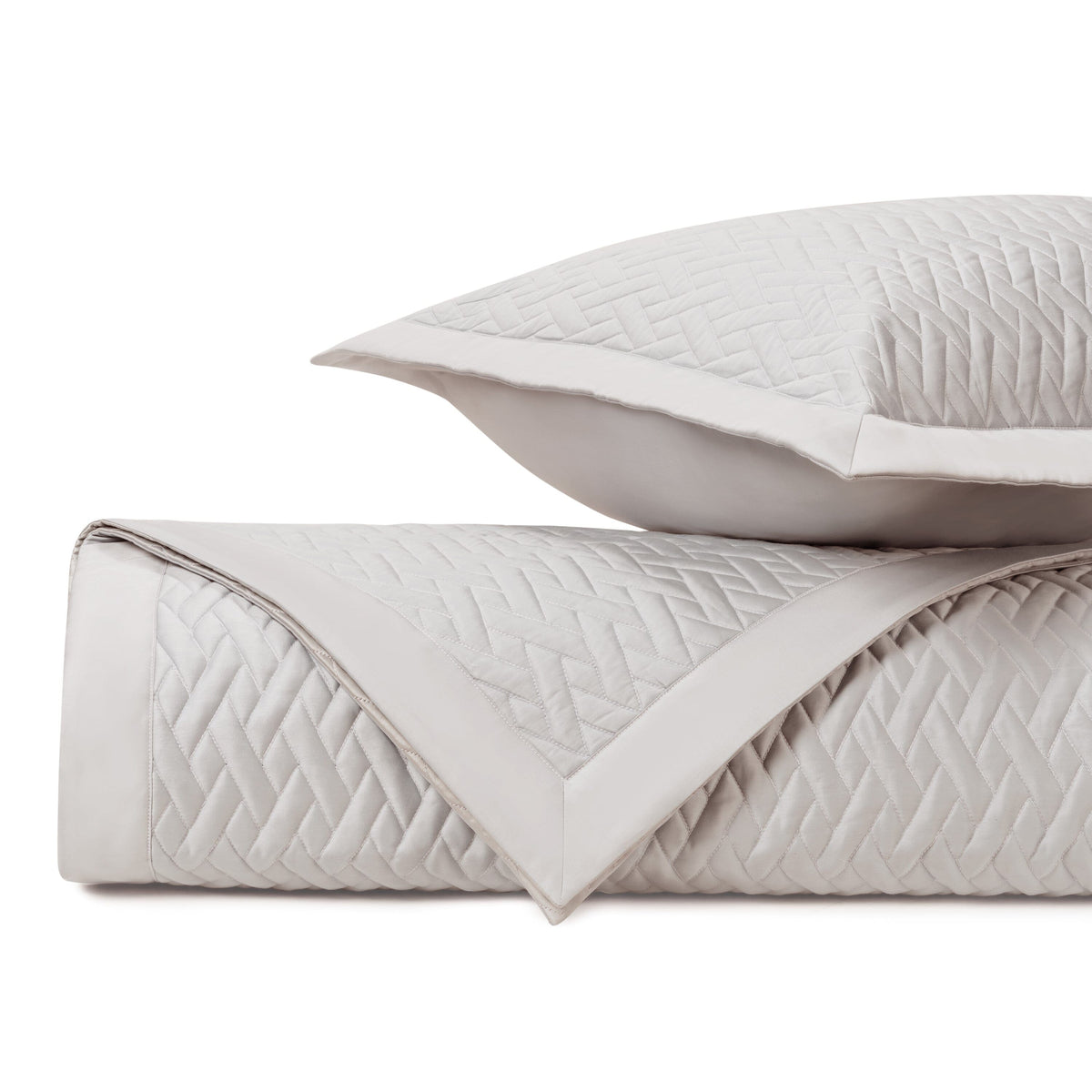 VISCAYA Quilted Coverlet in Oyster by Home Treasures at Fig Linens and Home