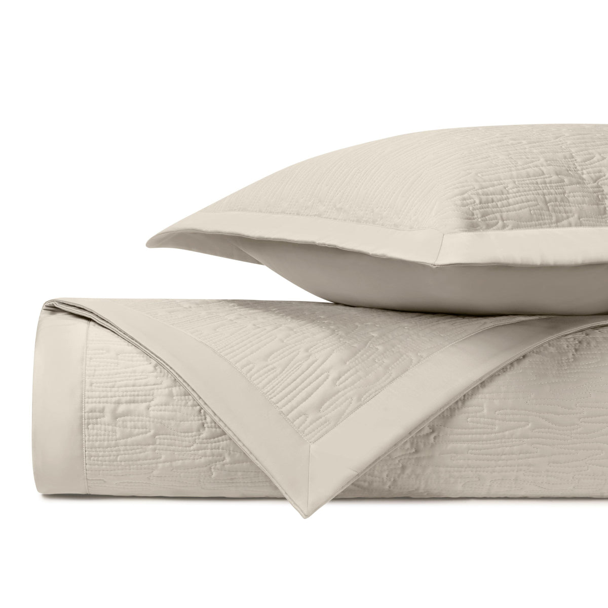 WAVE Quilted Coverlet in Khaki by Home Treasures at Fig Linens and Home