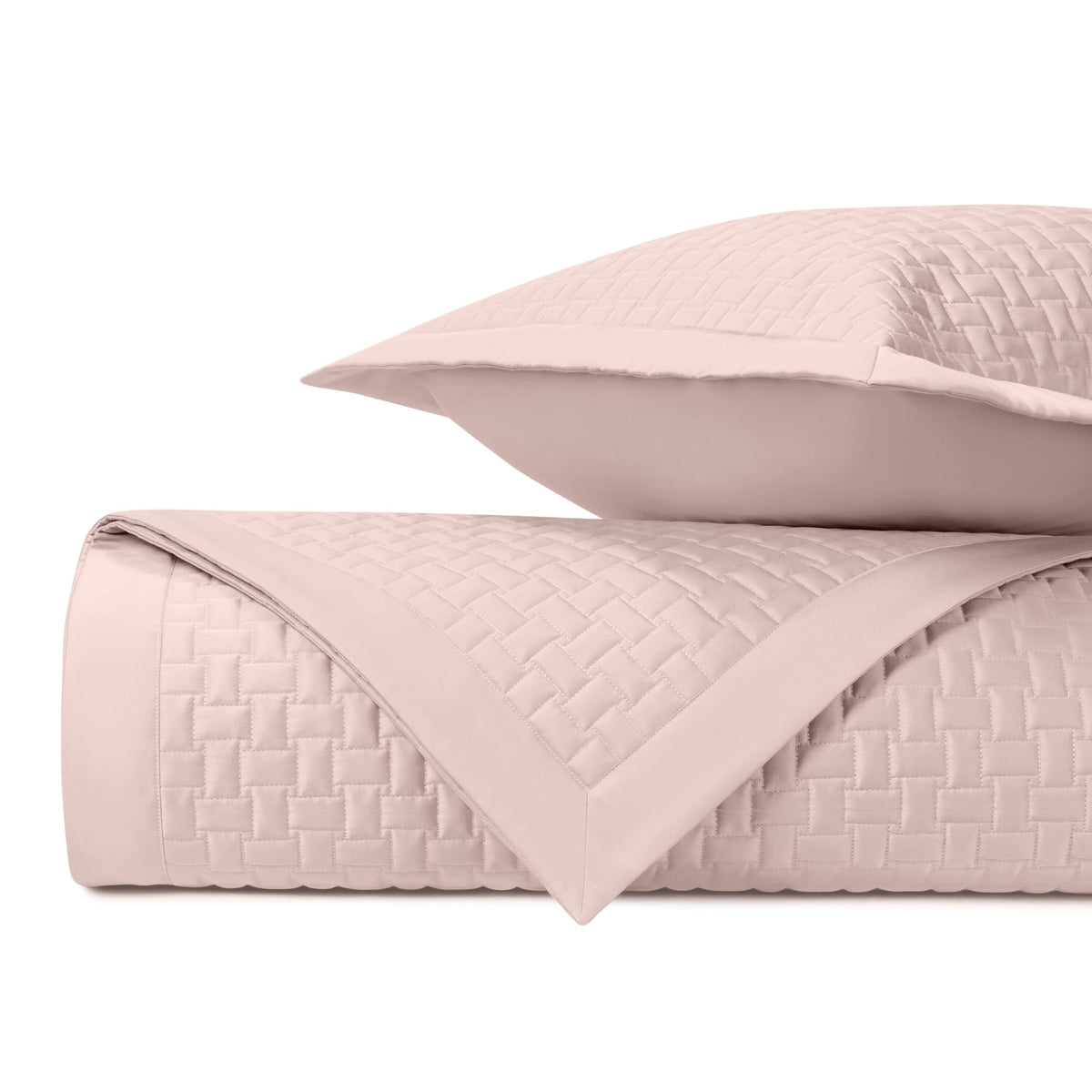 WICKER Quilted Coverlet in Light Pink by Home Treasures at Fig Linens and Home