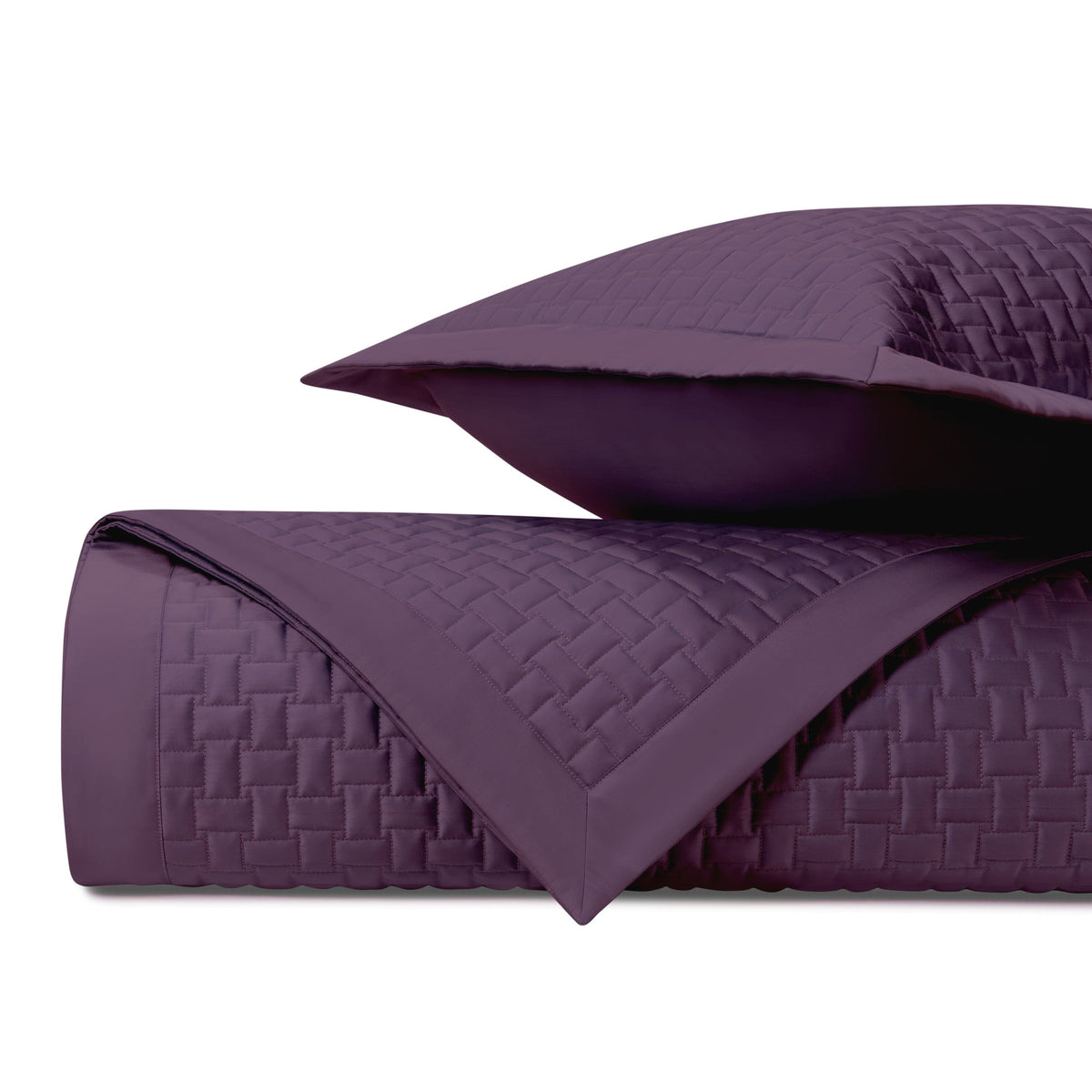 WICKER Quilted Coverlet in Purple by Home Treasures at Fig Linens and Home