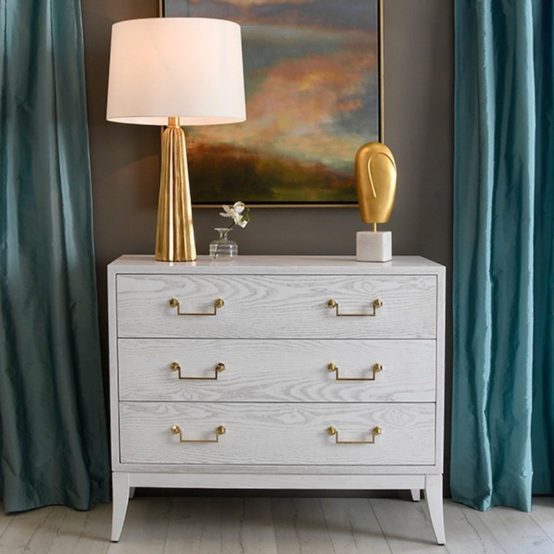 Worlds Away Dresser - Avis White Wash Chest of Drawers at Fig Linens and Home - Lifestyle 2