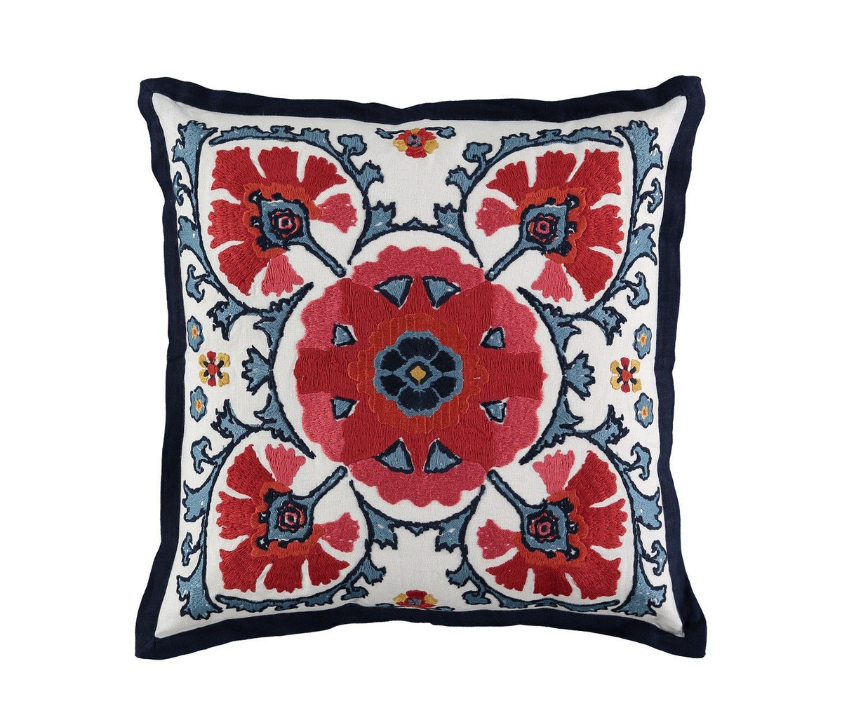 William Yeoward Alexi Rouge Decorative Pillow | Red Suzani Pillow