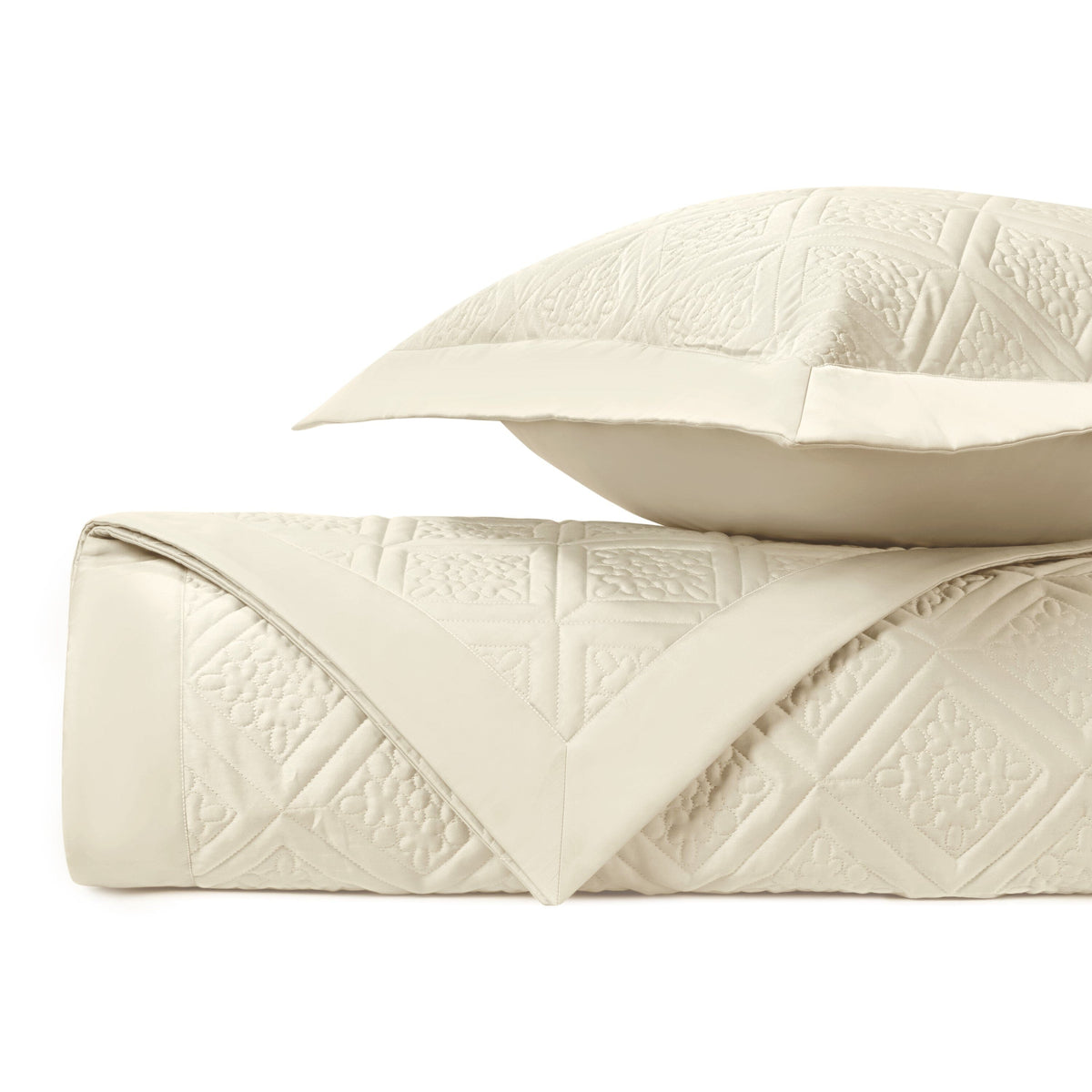 ZIBA Quilted Coverlet in Ivory by Home Treasures at Fig Linens and Home