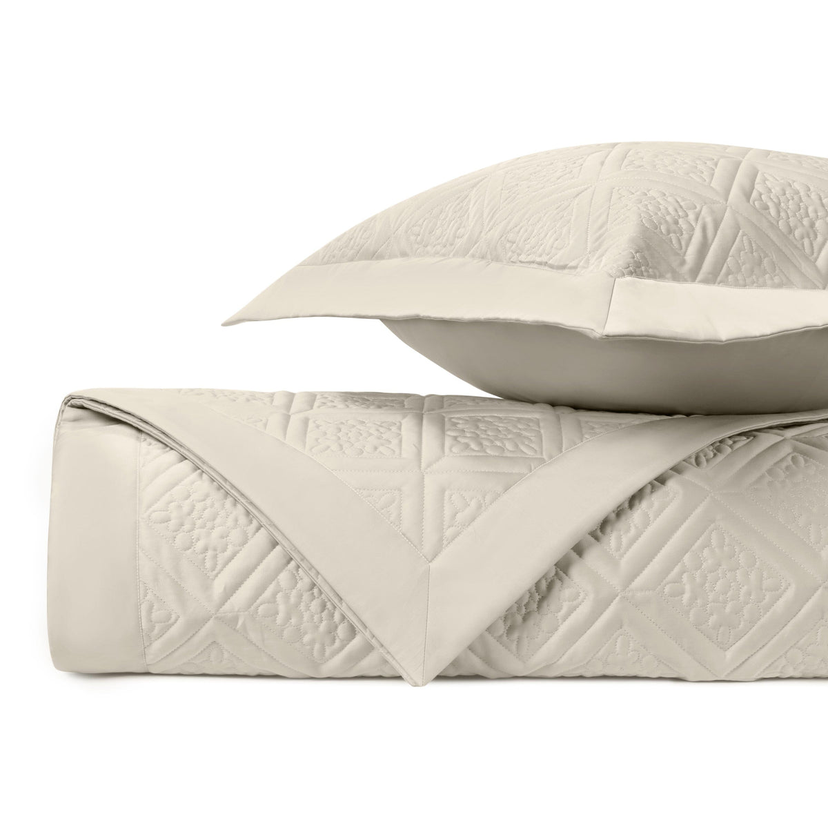 ZIBA Quilted Coverlet in Khaki by Home Treasures at Fig Linens and Home