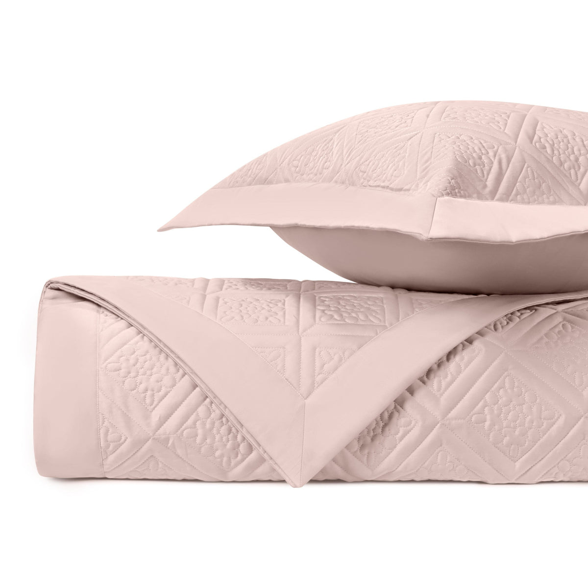 ZIBA Quilted Coverlet in Light Pink by Home Treasures at Fig Linens and Home