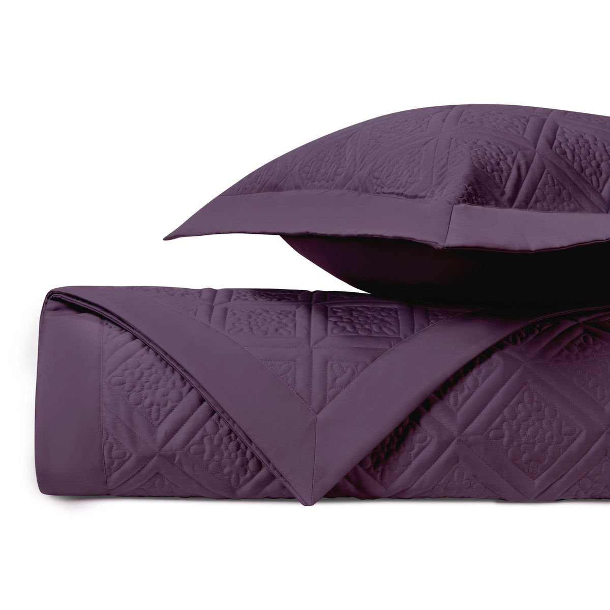 ZIBA Quilted Coverlet in Purple by Home Treasures at Fig Linens and Home