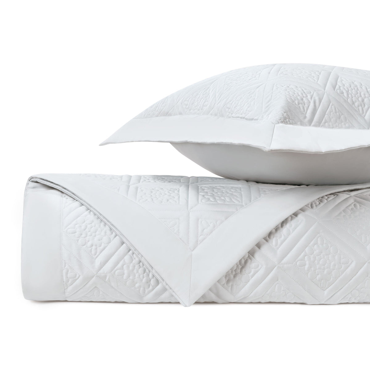 ZIBA Quilted Coverlet in White by Home Treasures at Fig Linens and Home