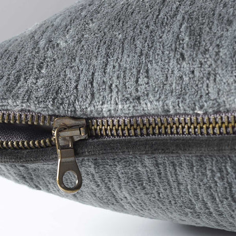 Fig Linens - Boromee Zinc Lumbar Pillow by Iosis - zipper closure