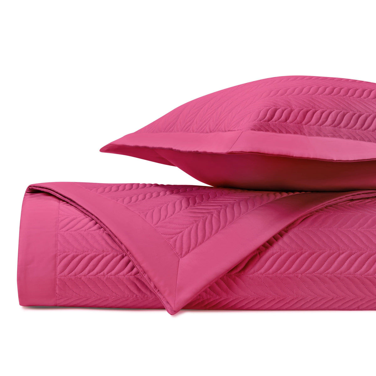 ZURICH Quilted Coverlet in Bright Pink by Home Treasures at Fig Linens and Home