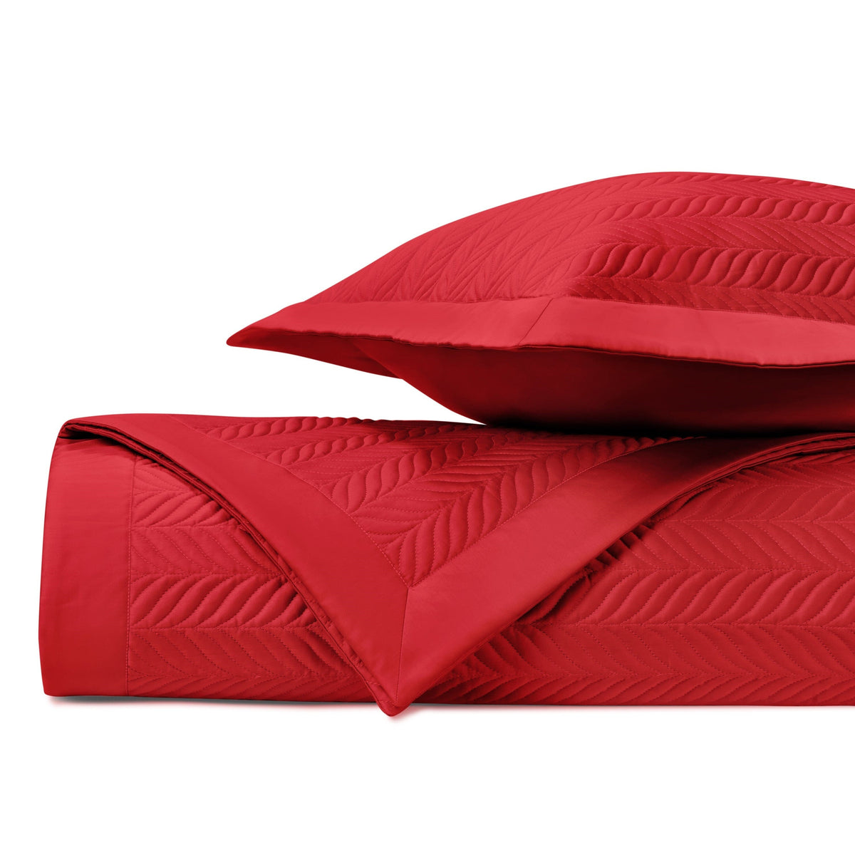 ZURICH Quilted Coverlet in Bright Red by Home Treasures at Fig Linens and Home