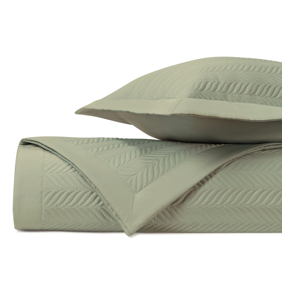 ZURICH Quilted Coverlet in Crystal Green by Home Treasures at Fig Linens and Home