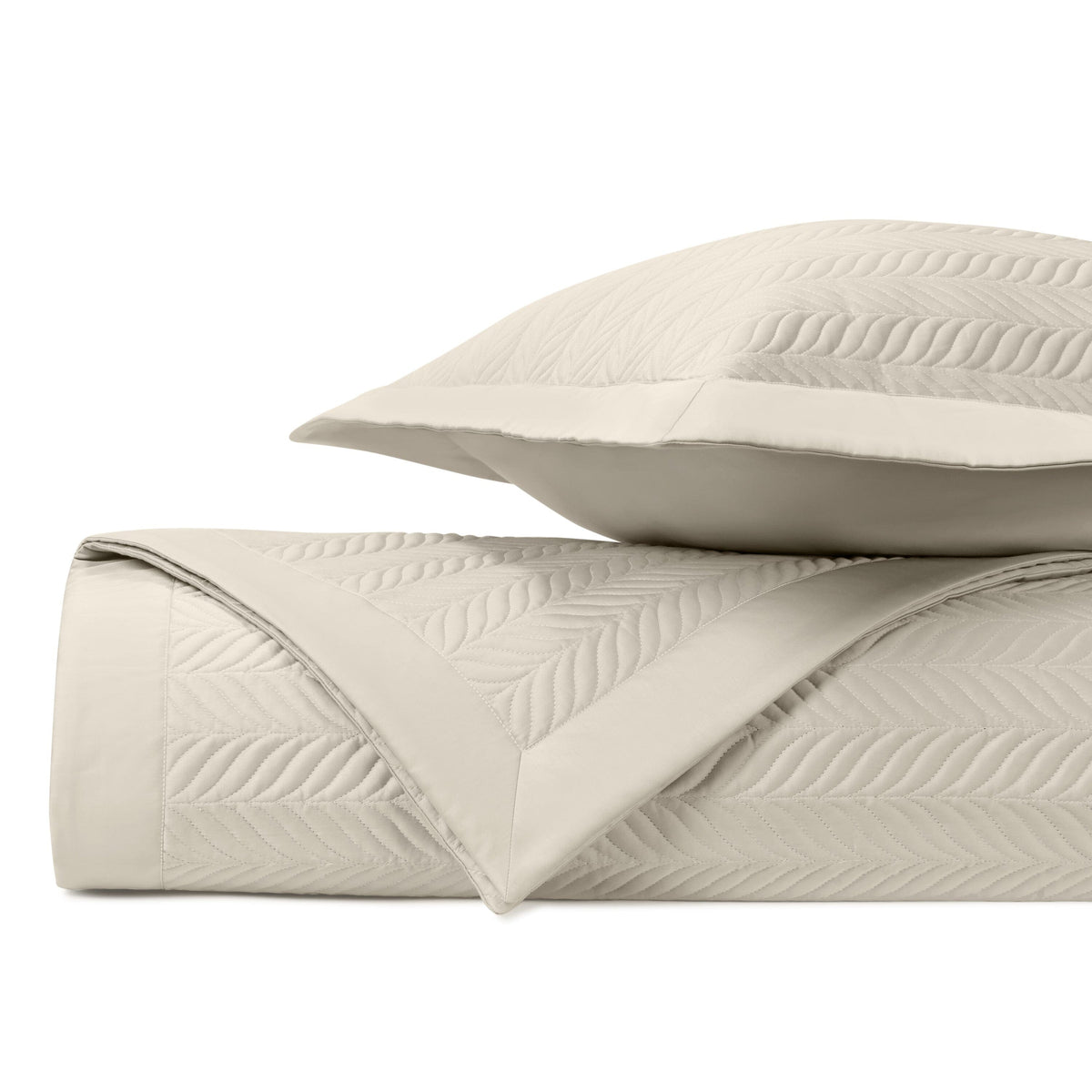 ZURICH Quilted Coverlet in Khaki by Home Treasures at Fig Linens and Home